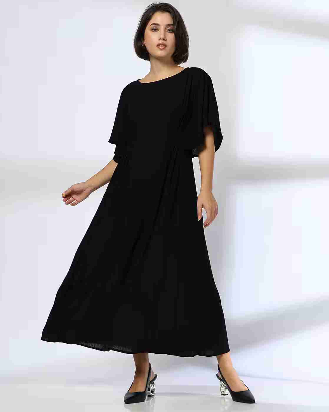 FIG | Women Round-Neck Fit & Flare Dress|0