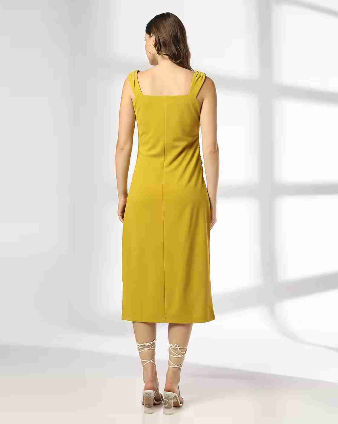 FIG | Women Ruched Square-Neck Bodycon Dress|2