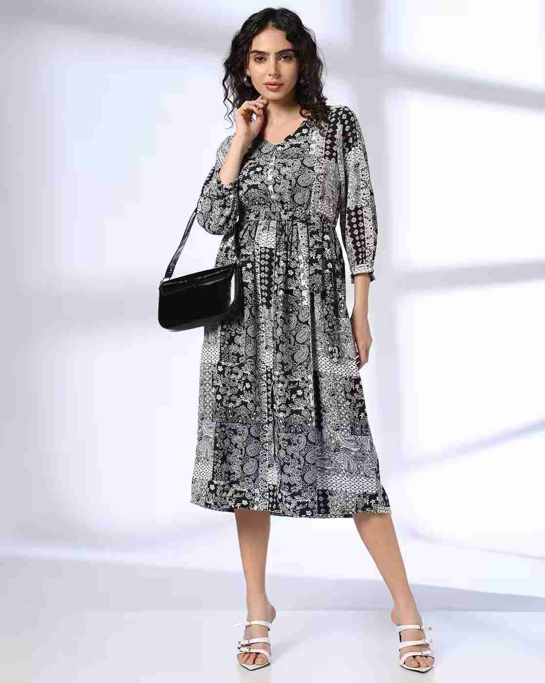 FIG | Women Bandana Print A-Line Dress|0