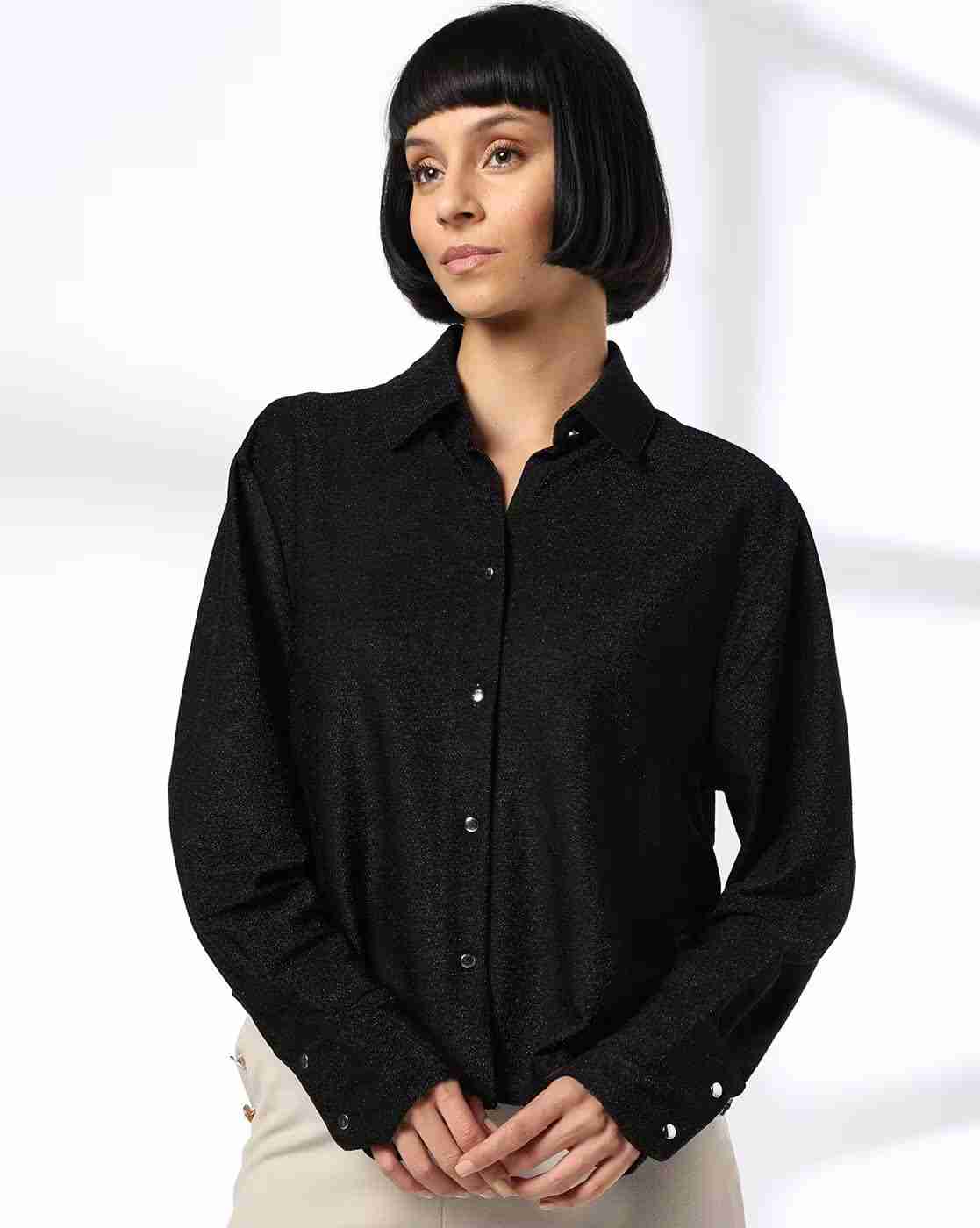 FIG | Women Relaxed Fit Shimmer Shirt|0