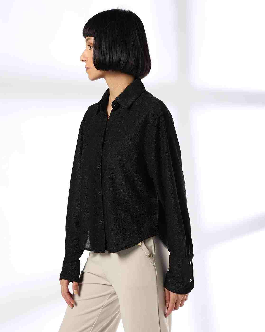 FIG | Women Relaxed Fit Shimmer Shirt|1