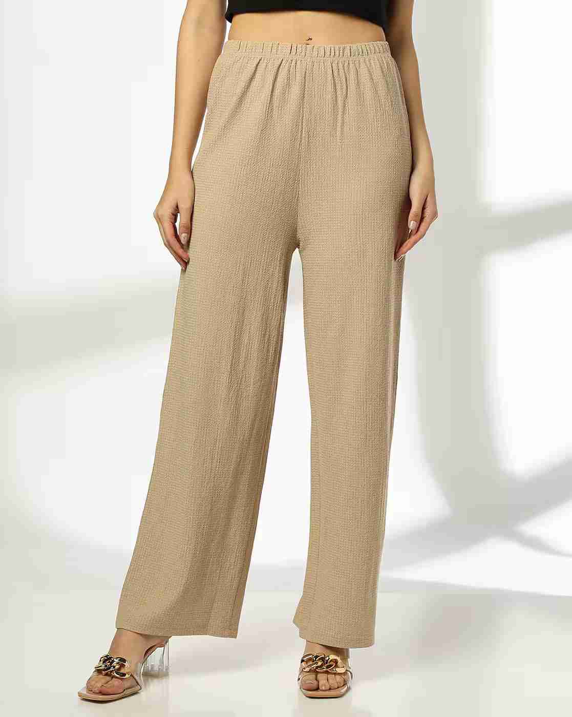 Women Relaxed Fit Pants with Elasticated Waist
