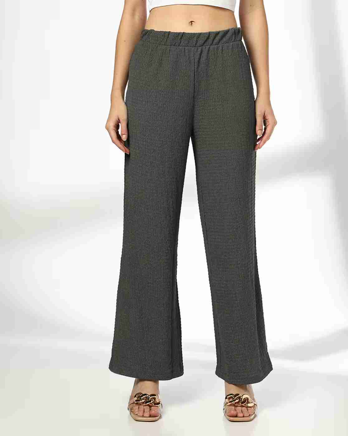 Women Wide-Leg Pants with Elasticated Waist