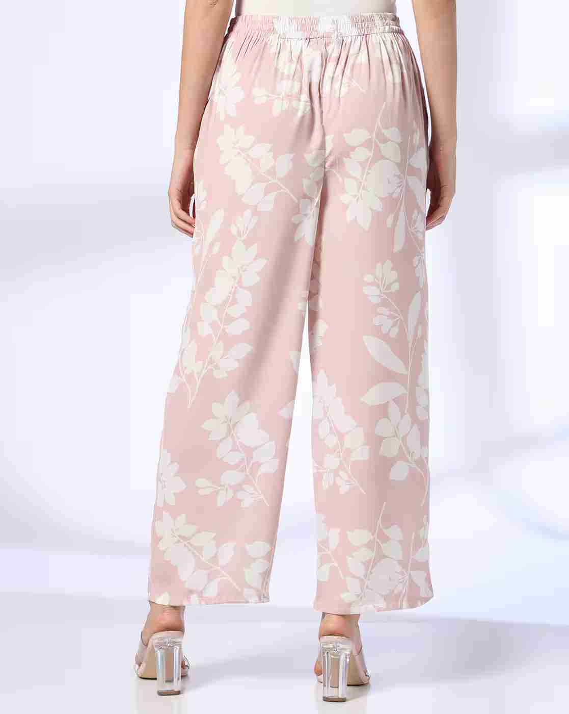 FIG | Women Leaf Print Straight Fit Trousers|2