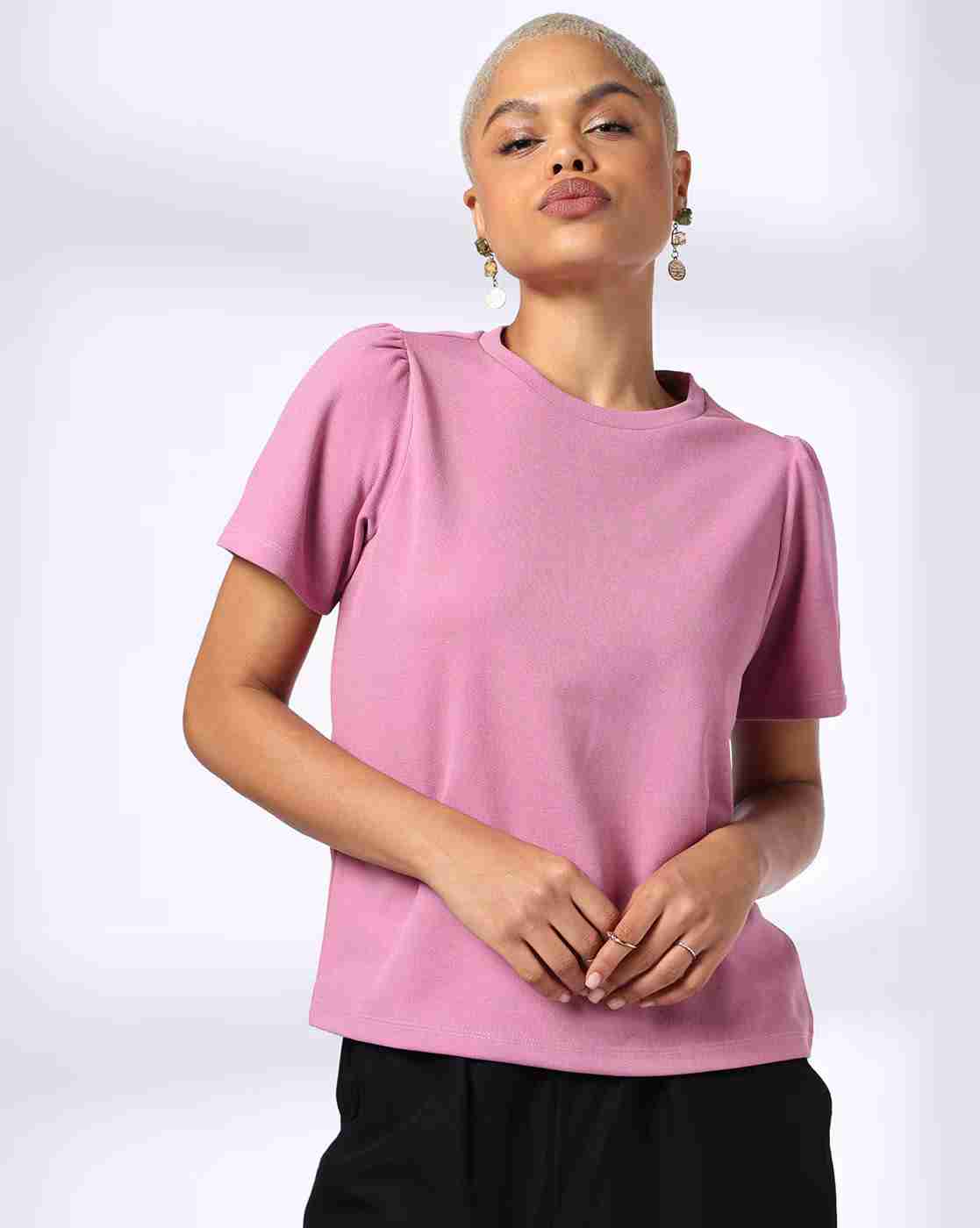 FIG | Women Relaxed Fit Round-Neck T-Shirt|0