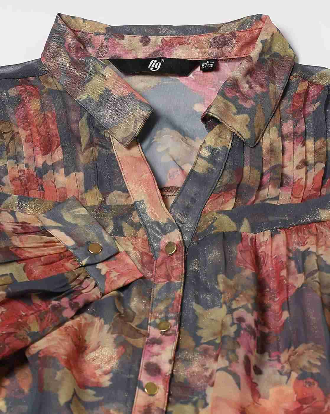 FIG | Women Floral Print Slim Fit Top|4