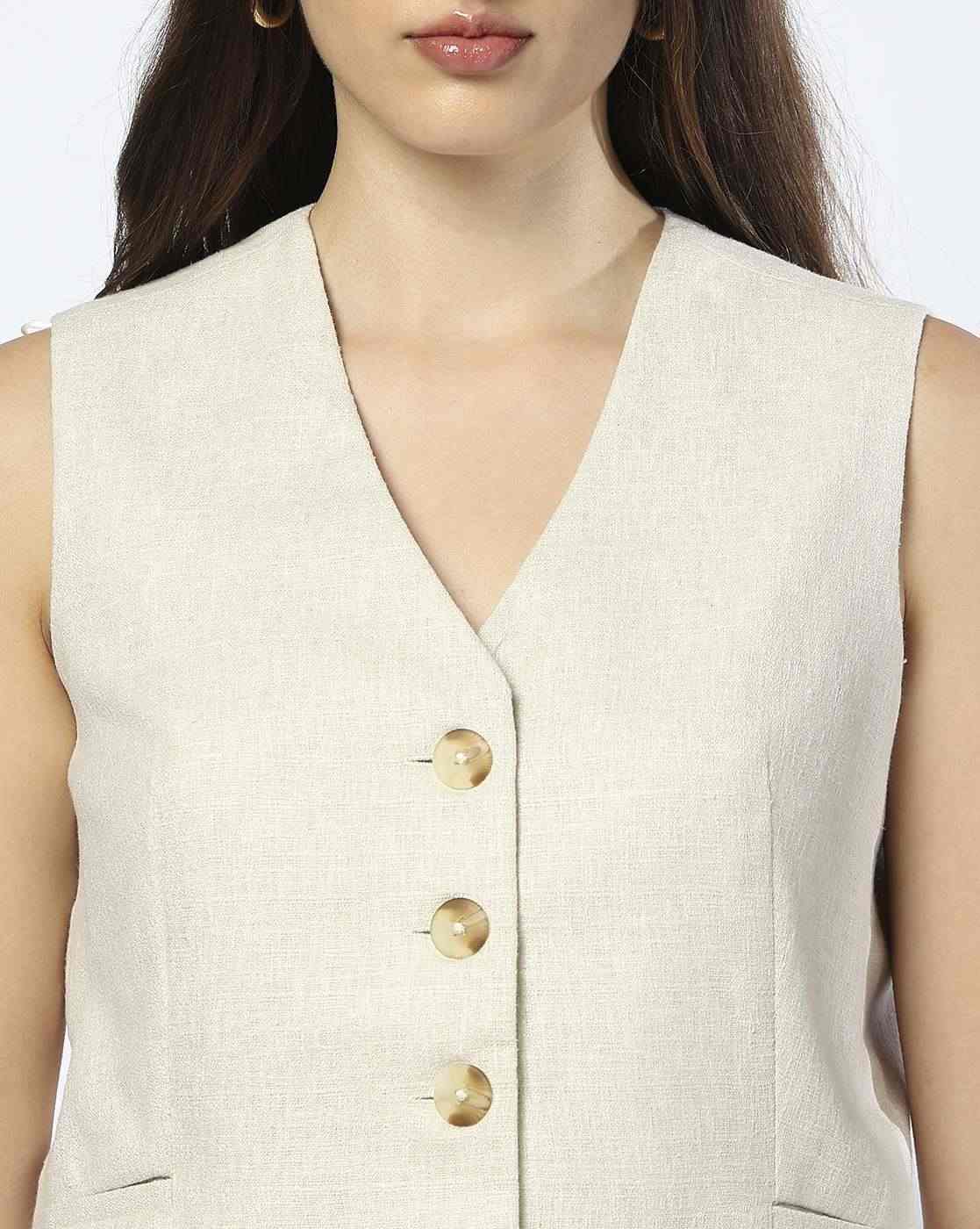 FIG | Women Slim Fit Waiscoat|3