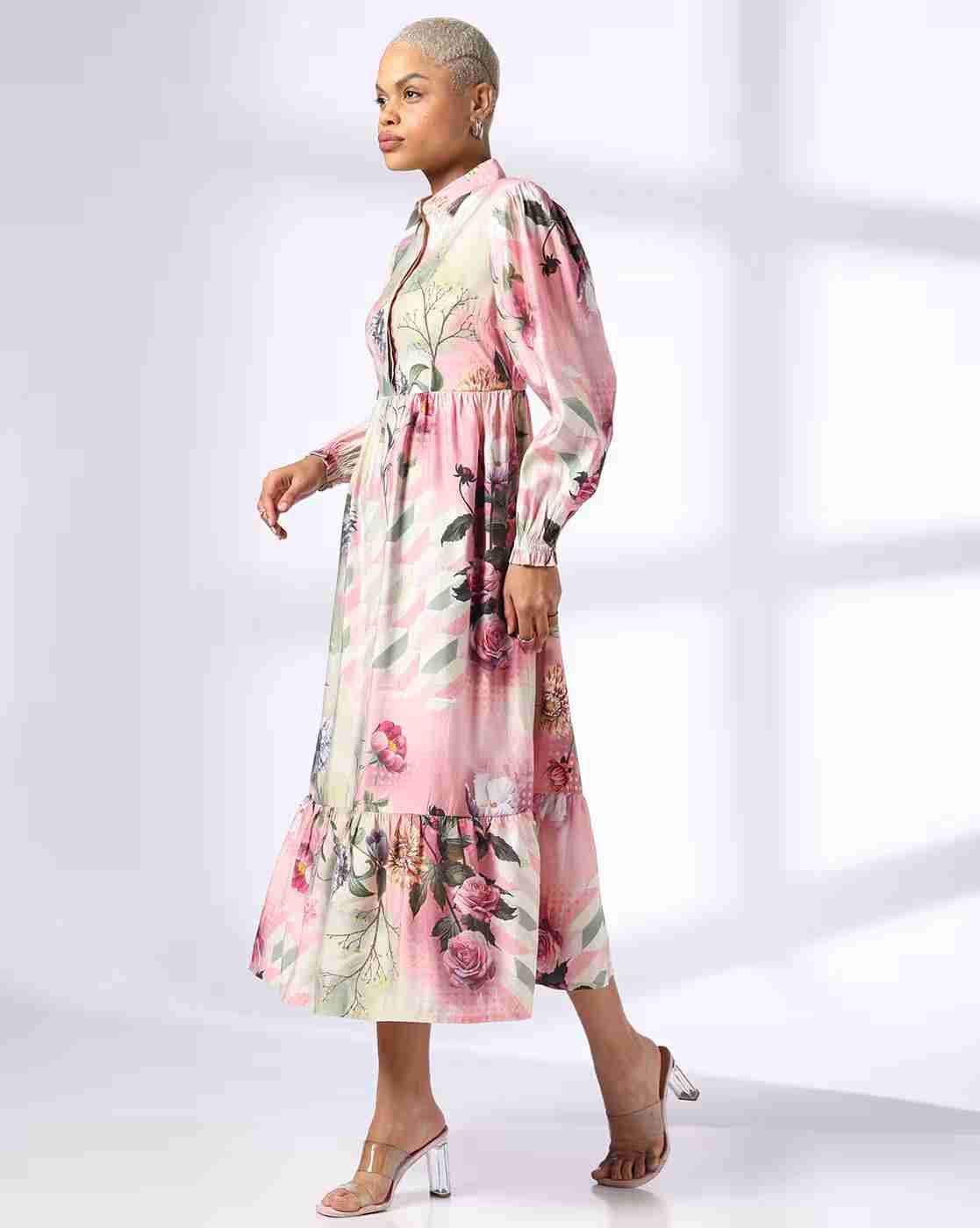 FIG | Women Floral Print Shirt Dress|1
