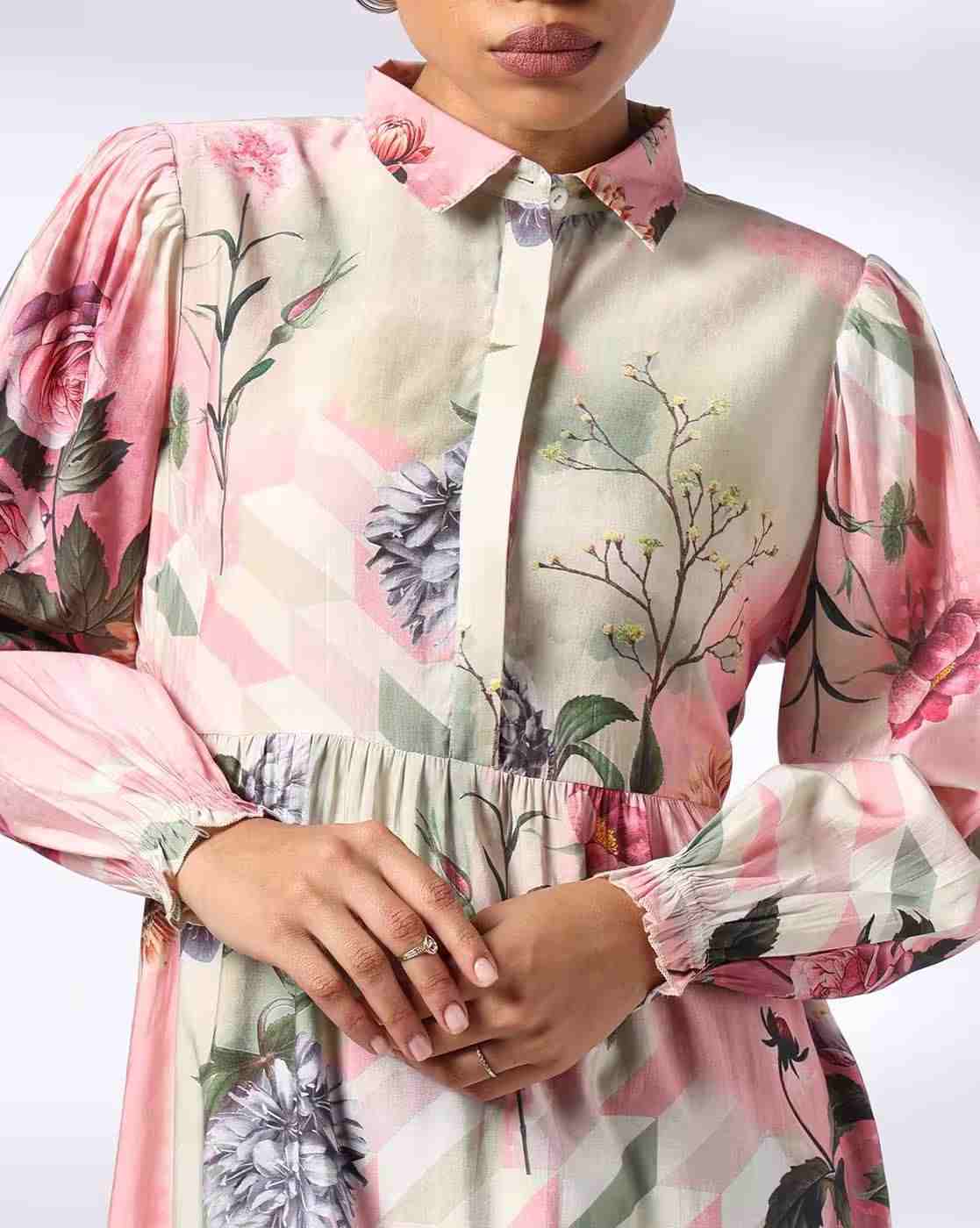 FIG | Women Floral Print Shirt Dress|3