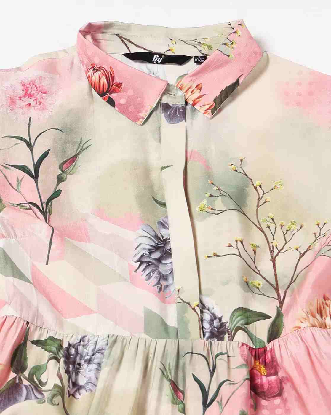 FIG | Women Floral Print Shirt Dress|4