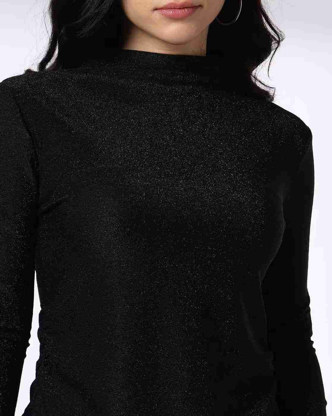 FIG | Women Ruched Slim Fit High-Neck Top|3
