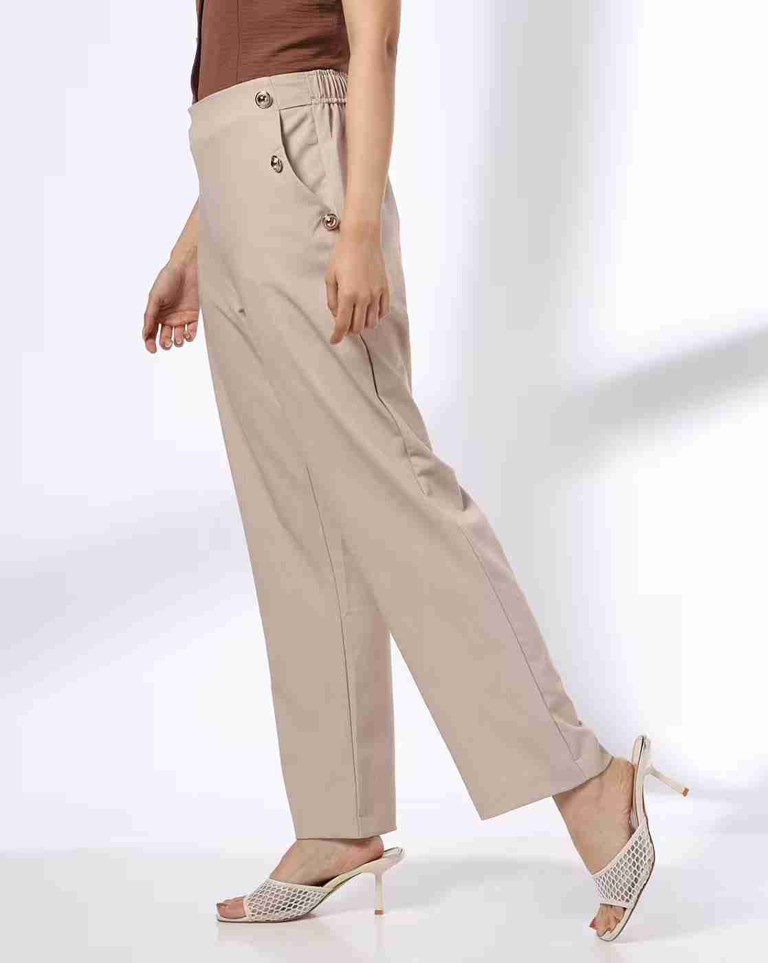 FIG | Women Flared Pants with Button Detail|1