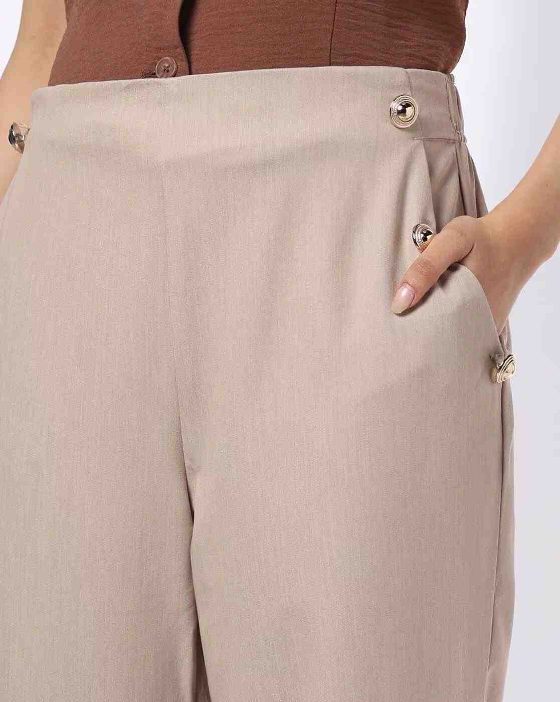 FIG | Women Flared Pants with Button Detail|3