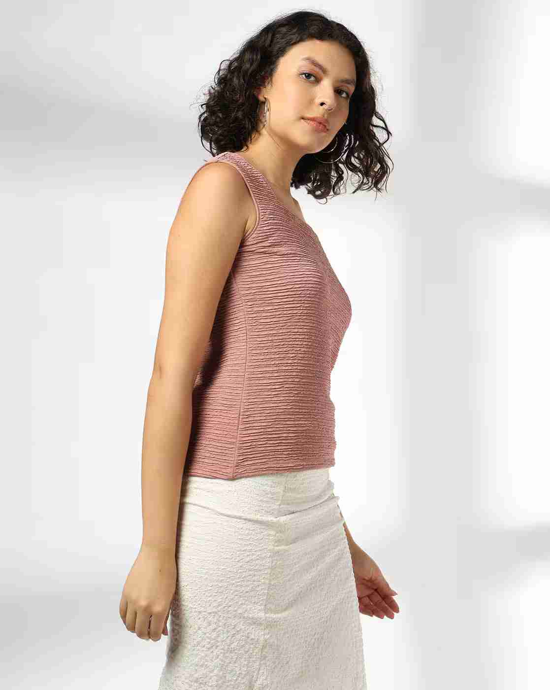 FIG | Women Patterned Slim Fit Top|1
