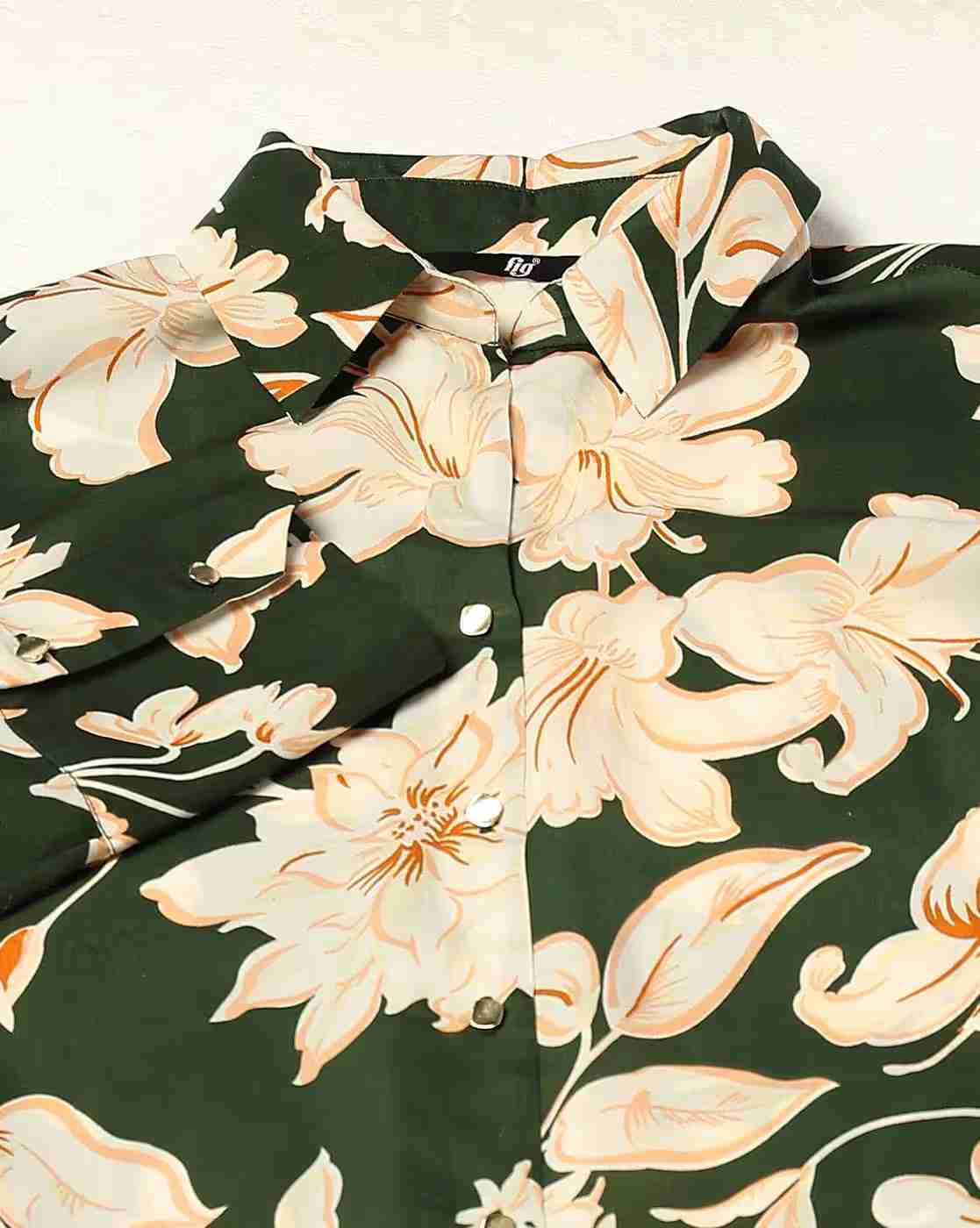 FIG | Women Floral Print Relaxed Fit Satin Shirt|5