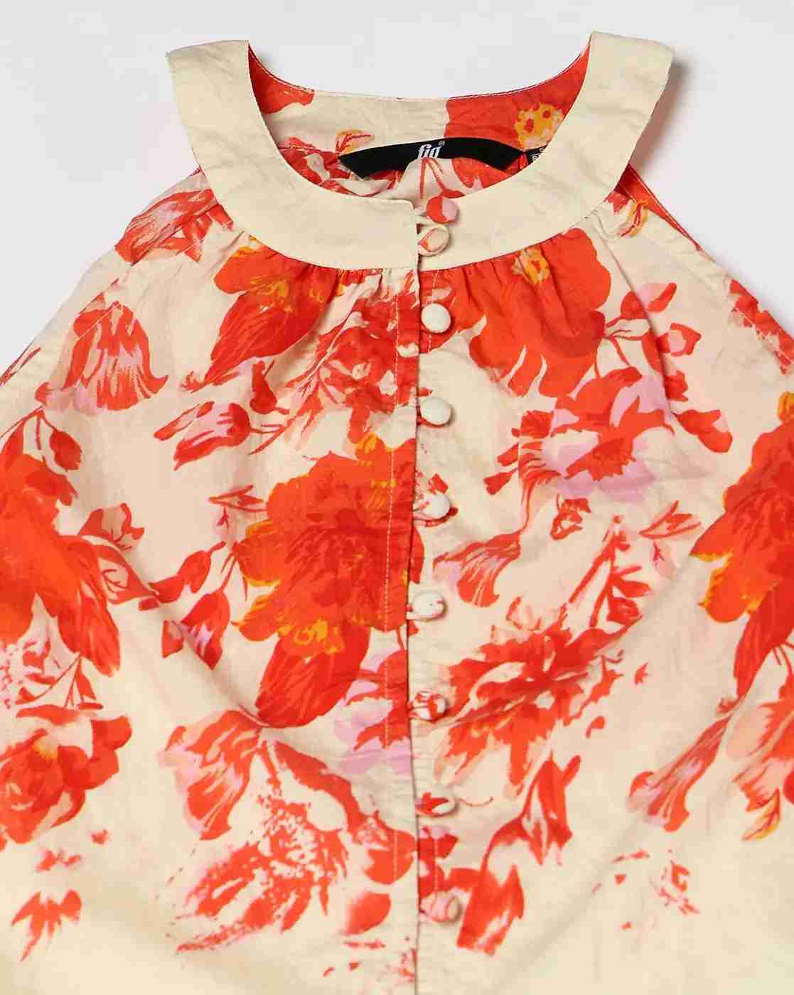 FIG | Women Floral Print Relaxed Fit Halter-Neck Top|4