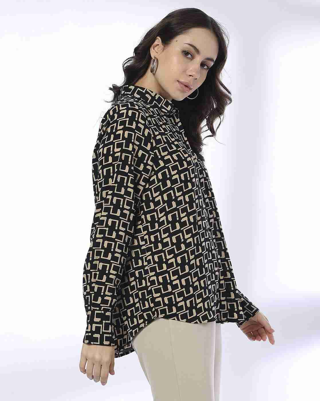 FIG | Women Geometric Print Relaxed Fit Shirt|1