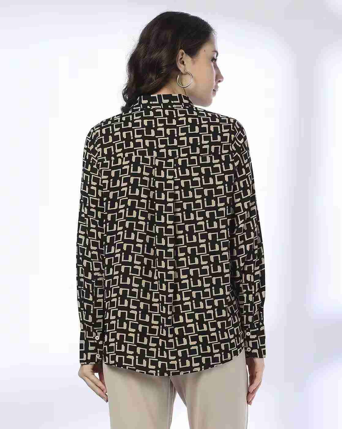 FIG | Women Geometric Print Relaxed Fit Shirt|2