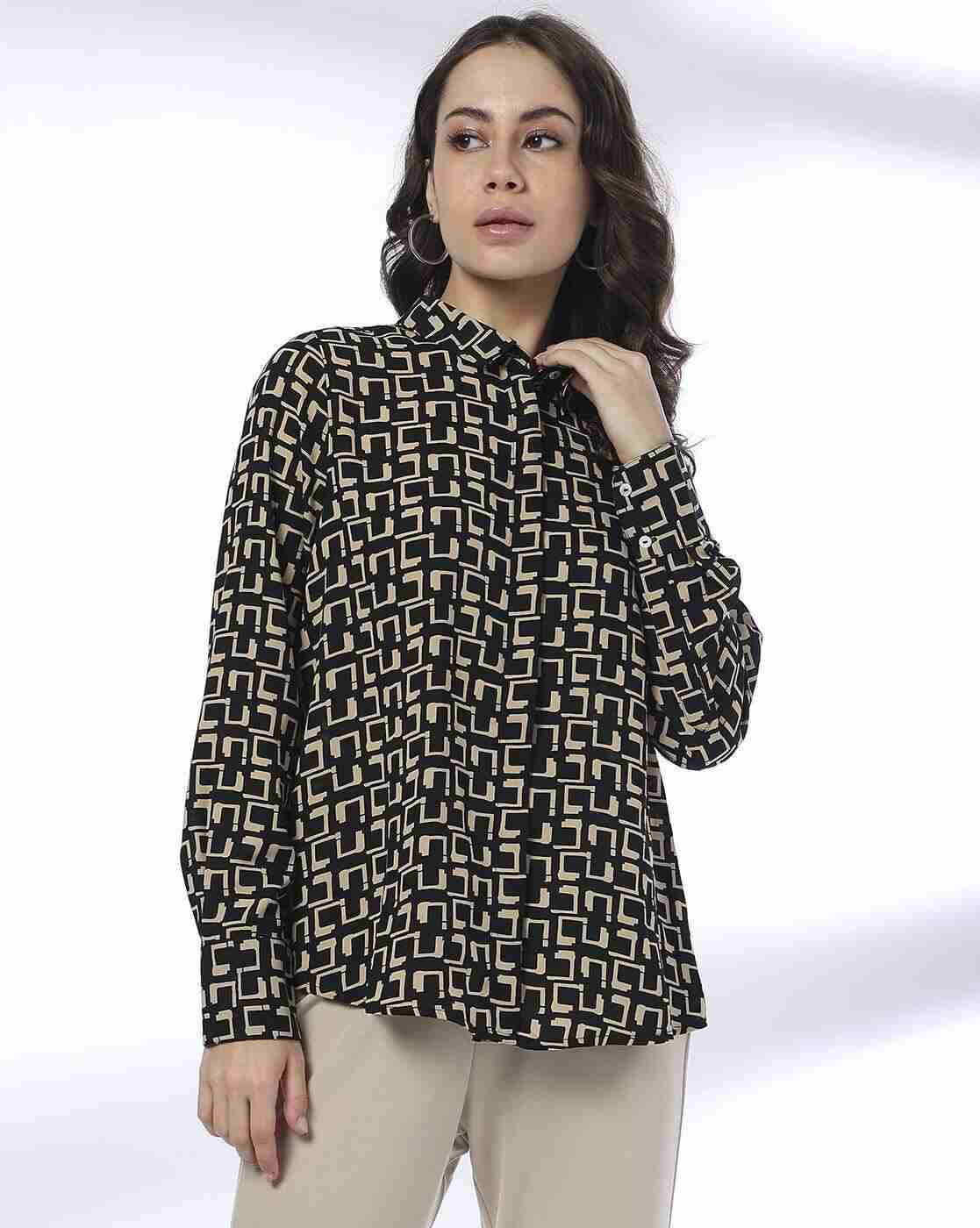 FIG | Women Geometric Print Relaxed Fit Shirt|3