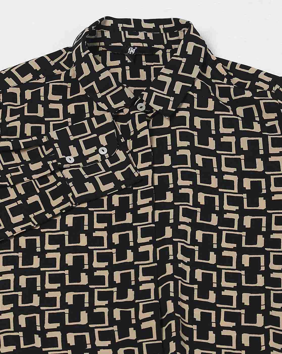 FIG | Women Geometric Print Relaxed Fit Shirt|5