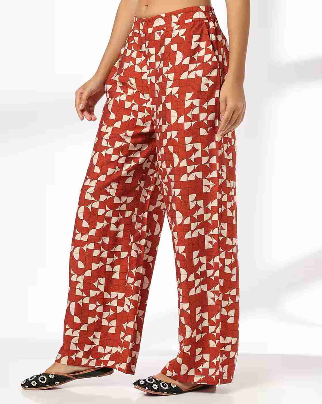 FIG | Women Geometric Print Wide-Leg Pants|1