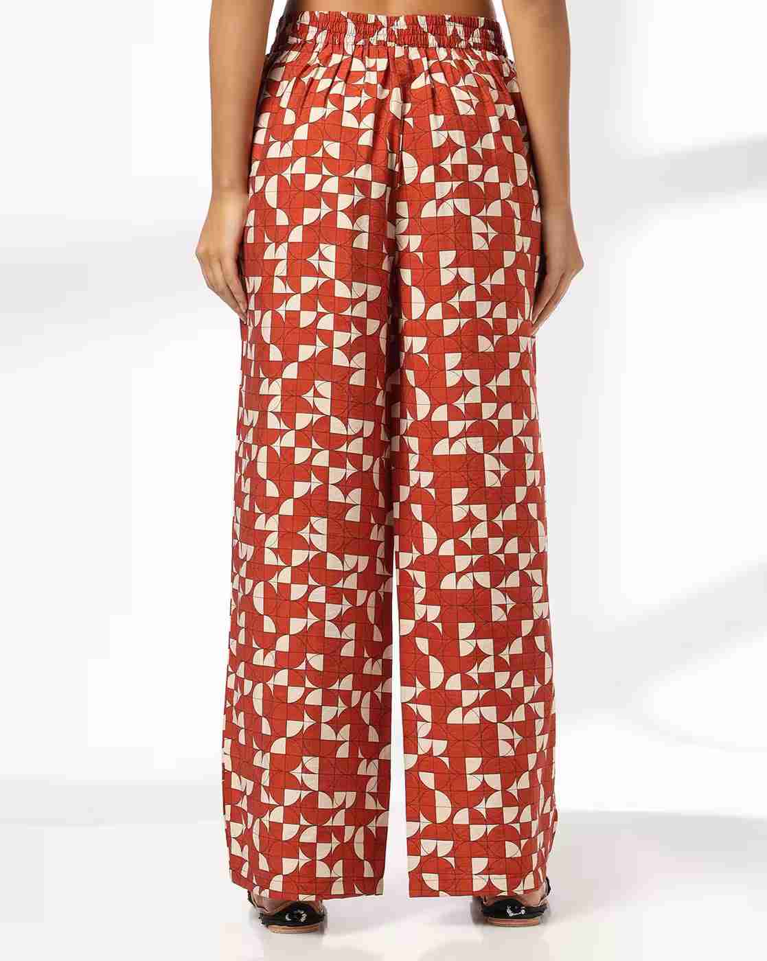 FIG | Women Geometric Print Wide-Leg Pants|2