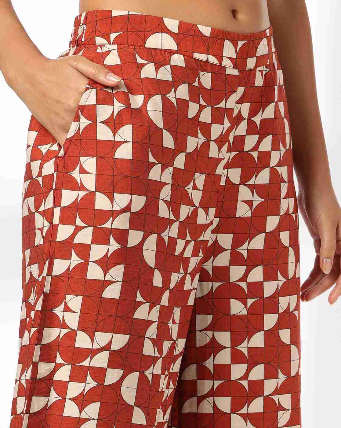 FIG | Women Geometric Print Wide-Leg Pants|3