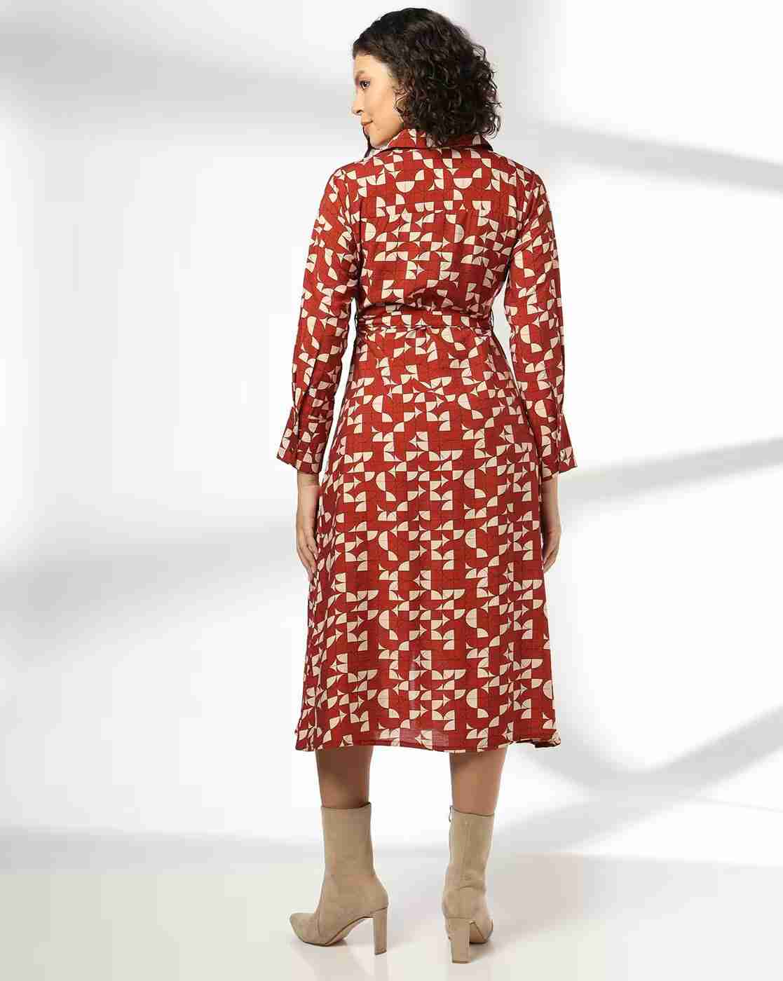 FIG | Women Geometric Print Shirt Dress|2