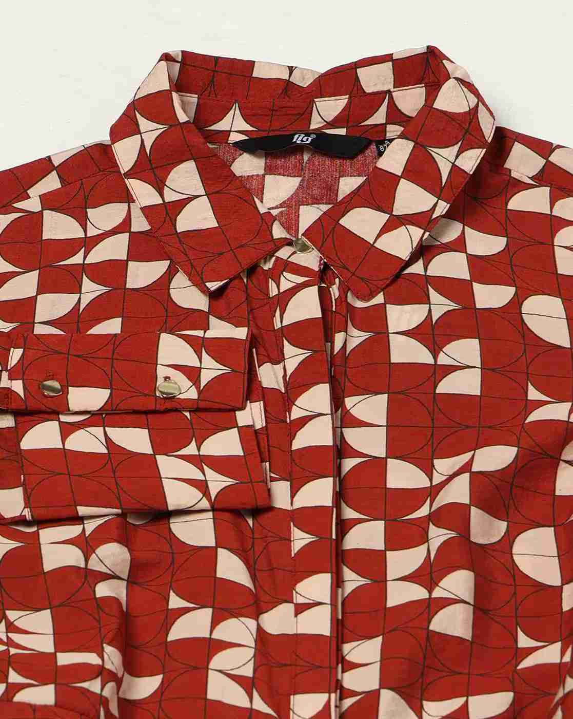 FIG | Women Geometric Print Shirt Dress|4