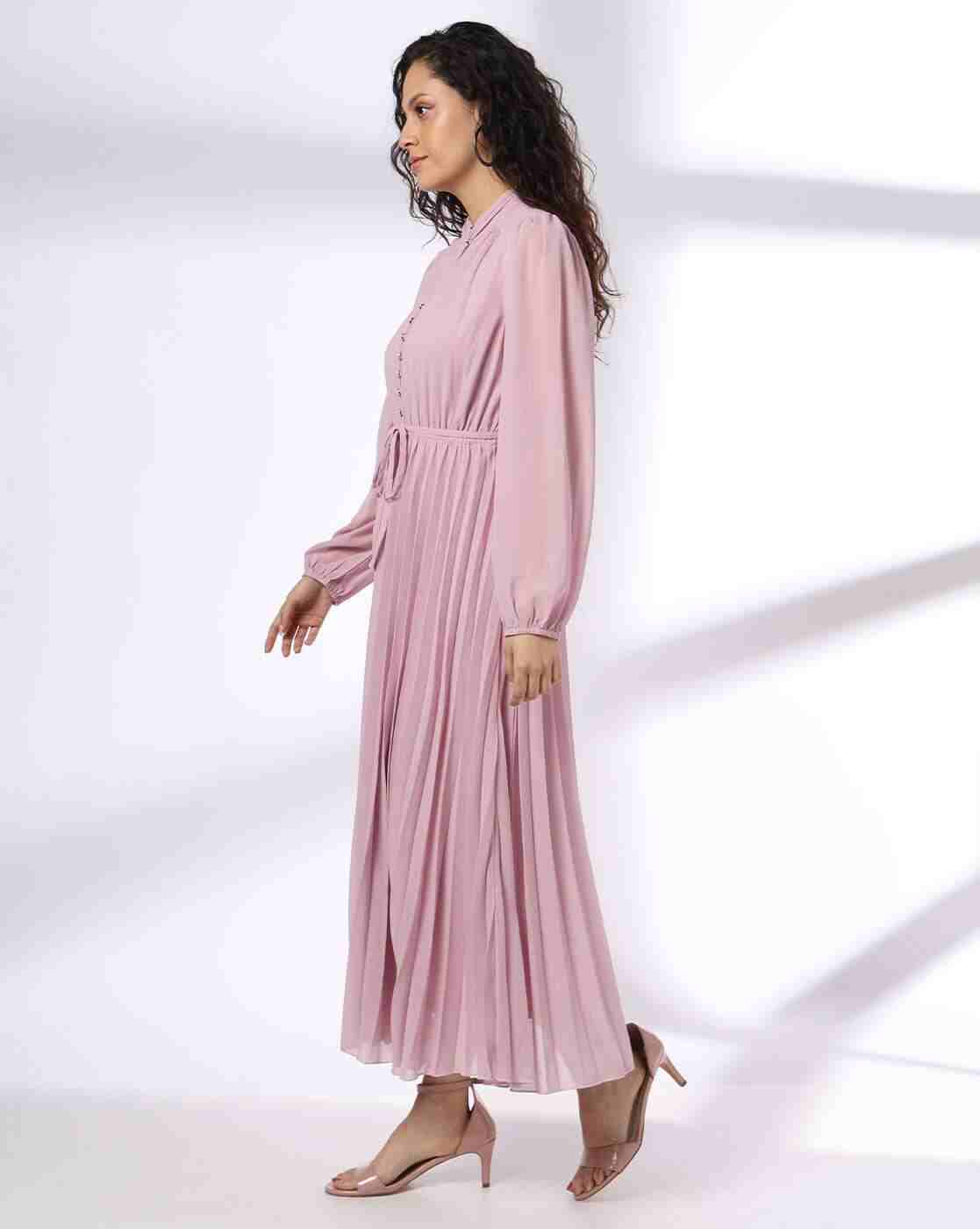 FIG | Women Fit & Flare Dress with Band Collar|1
