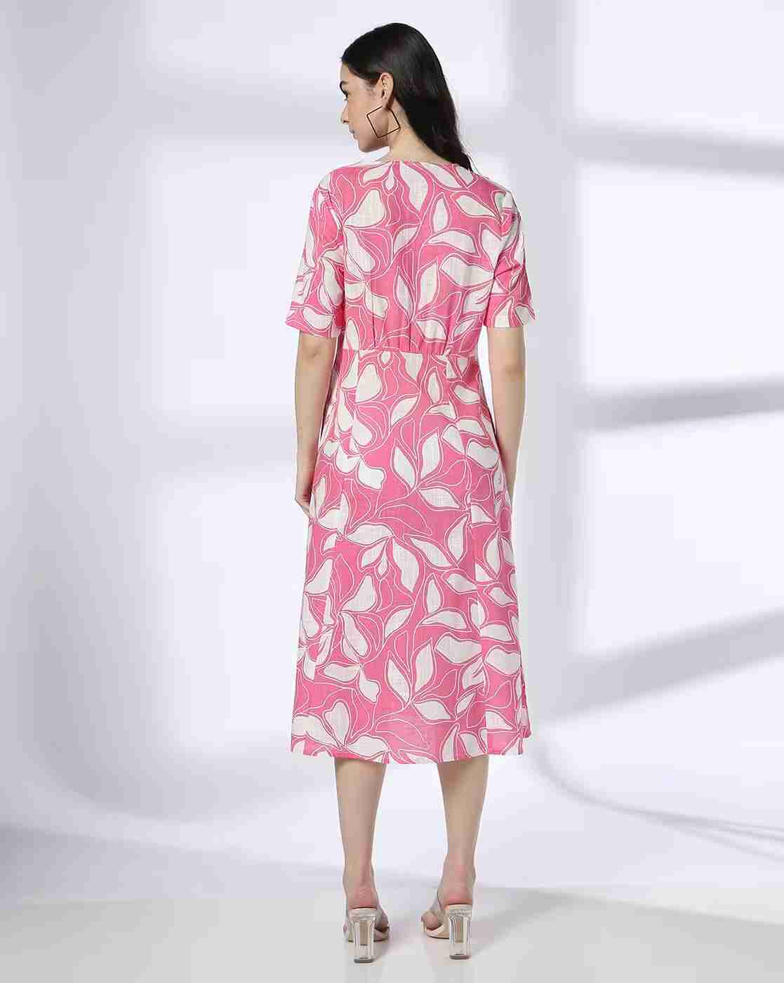 FIG | Women Leaf Print Shirt Dress|2