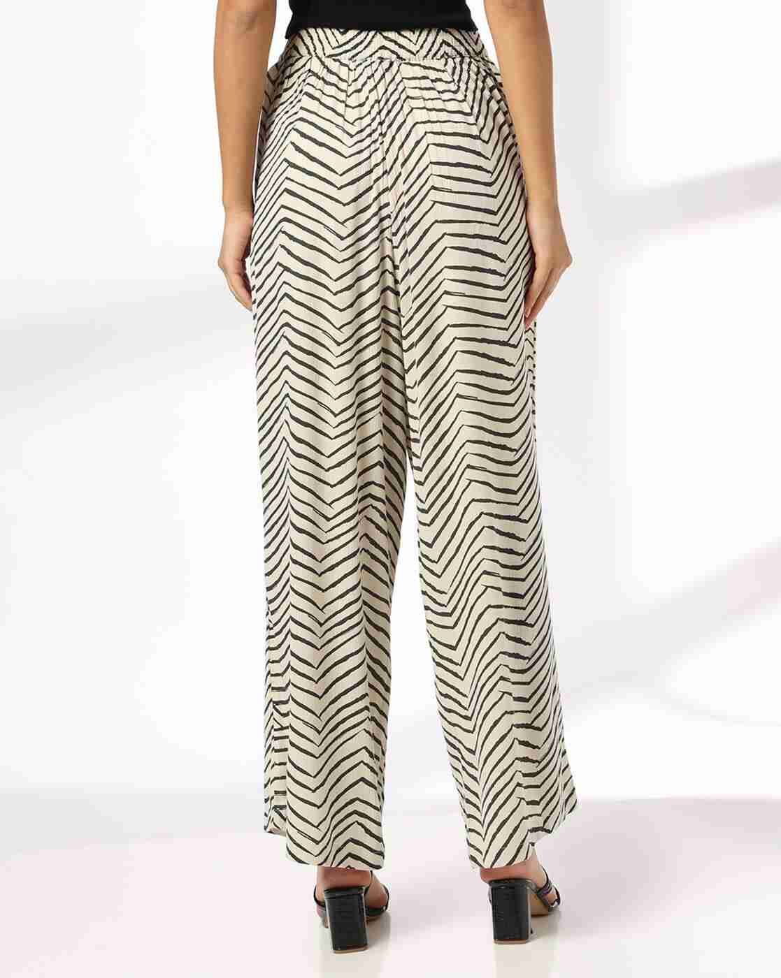 FIG | Women Chevron Print Flat-Front Trousers|2