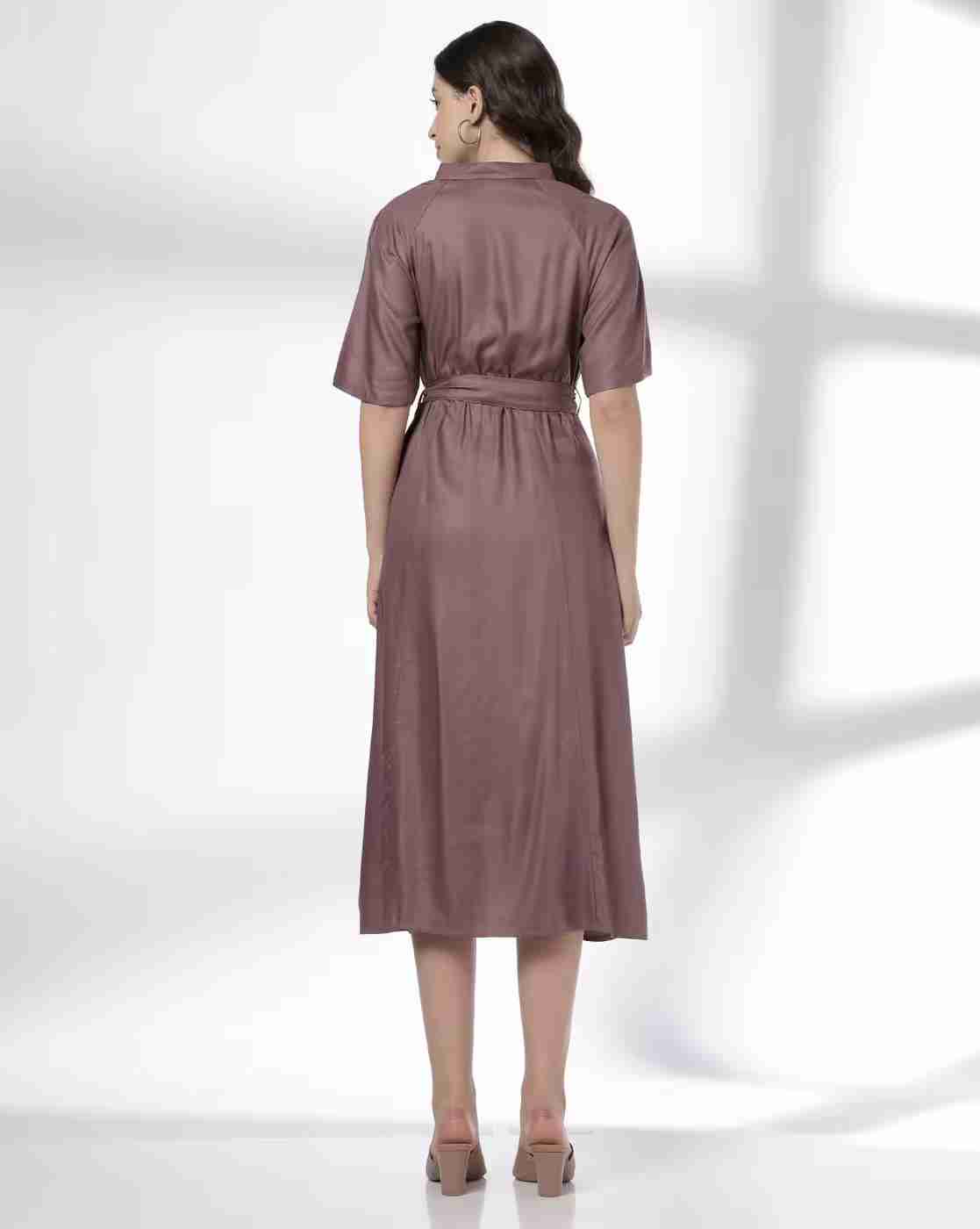 FIG | Women Shirt Dress with Waist Tie-Up|2