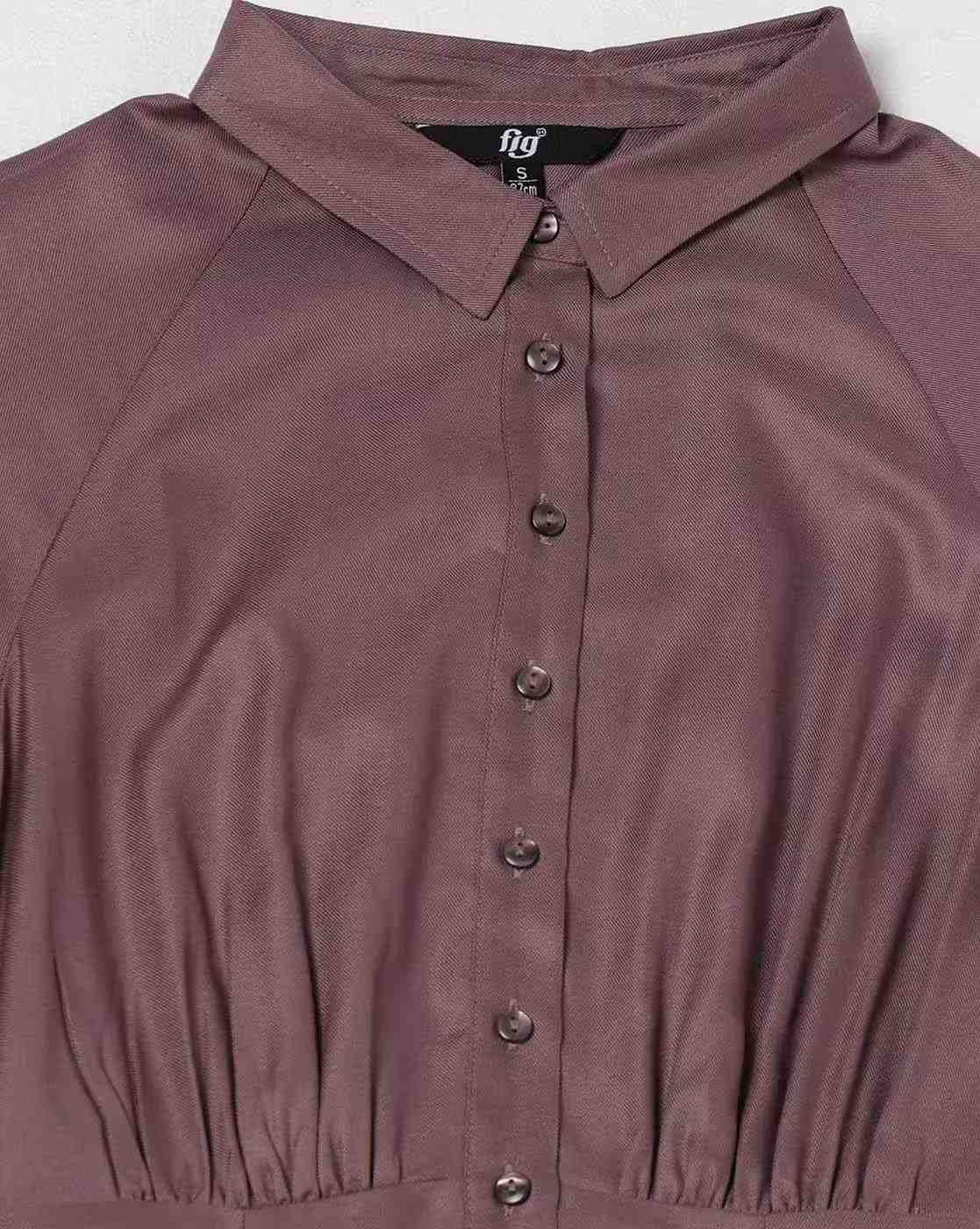 FIG | Women Shirt Dress with Waist Tie-Up|5