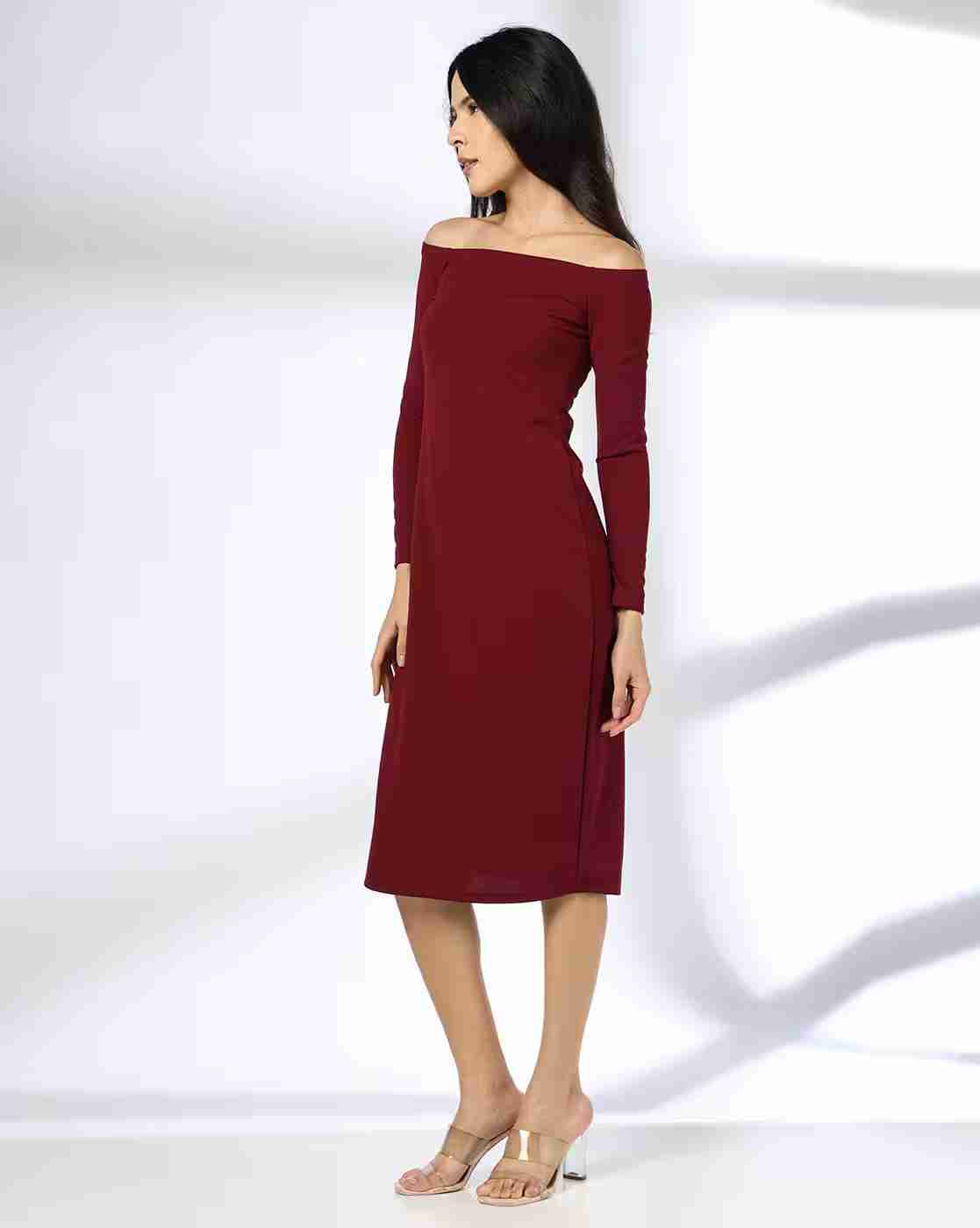 FIG | Women Off-Shoulder A-Line Dress