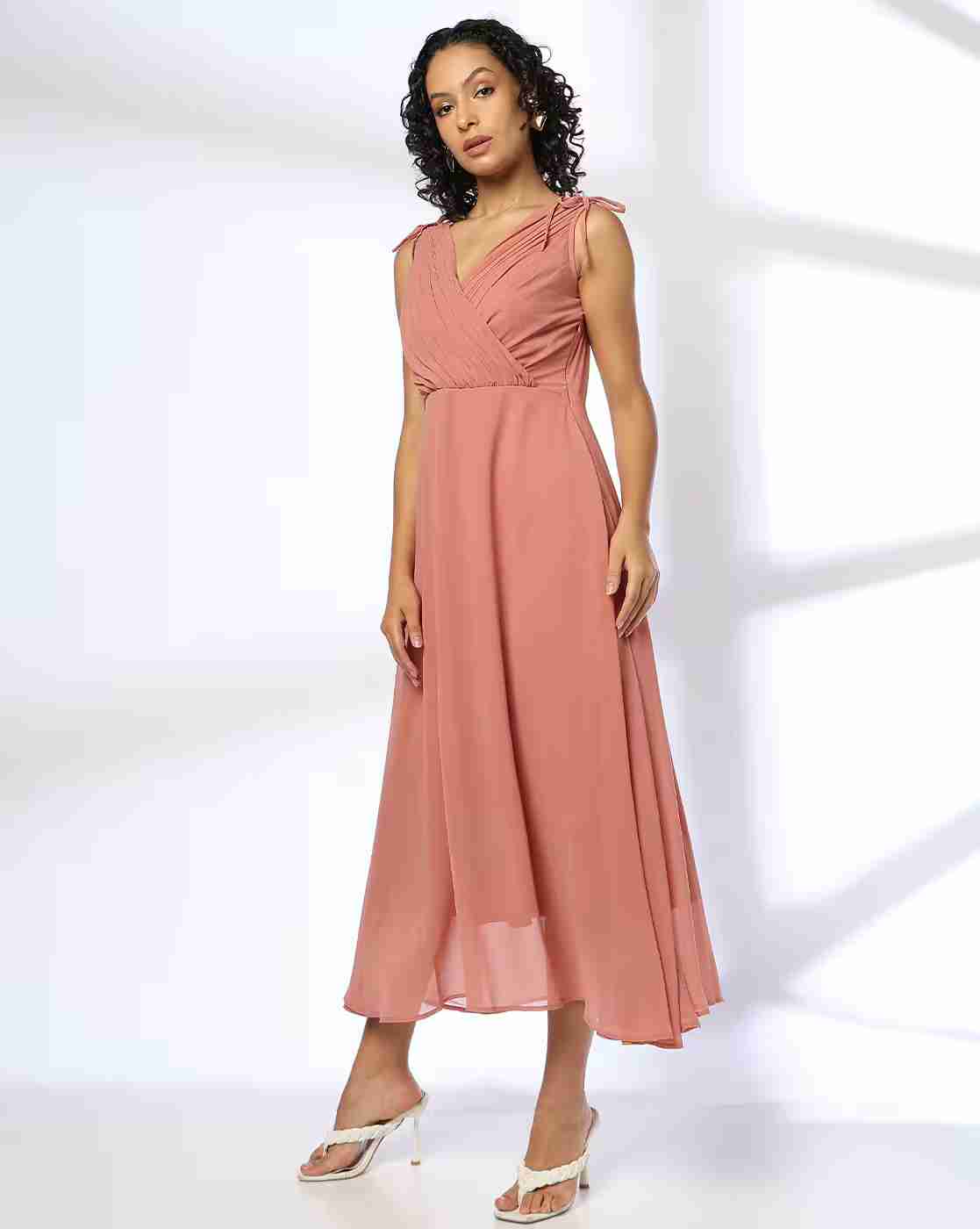 FIG | Women V-Neck Fit & Flare Dress|1