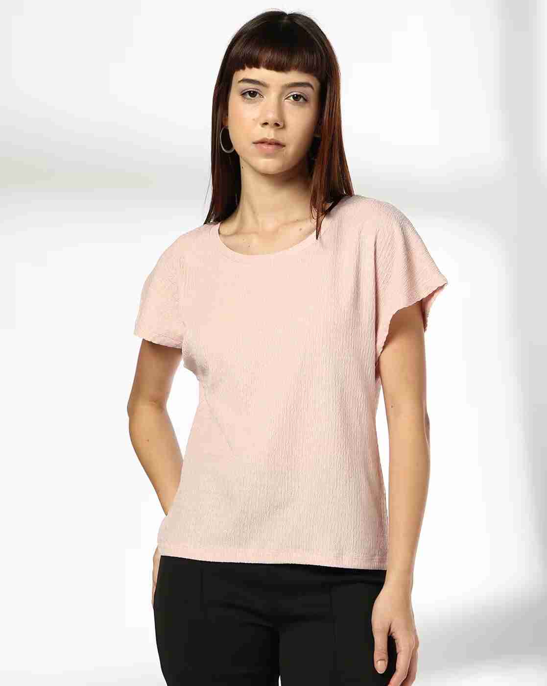 FIG | Women Crinkled Relaxed Fit Knit Top|0