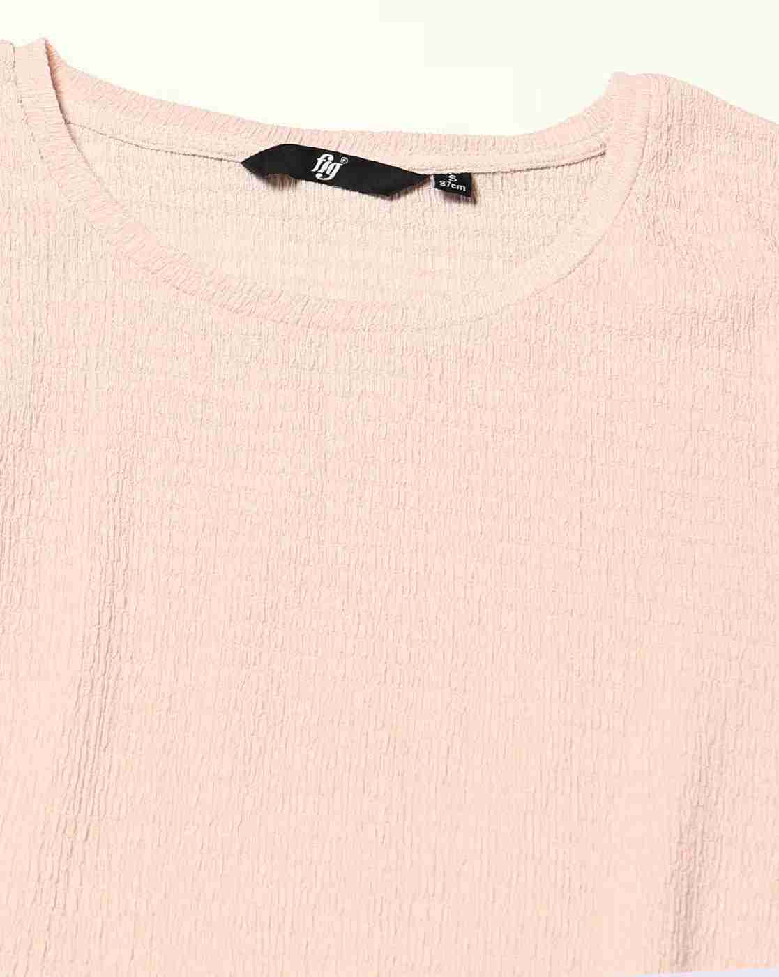 FIG | Women Crinkled Relaxed Fit Knit Top|4