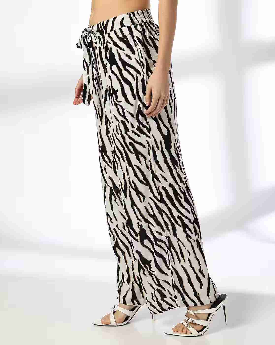 FIG | Women Animal Print Wide Leg Trousers|1