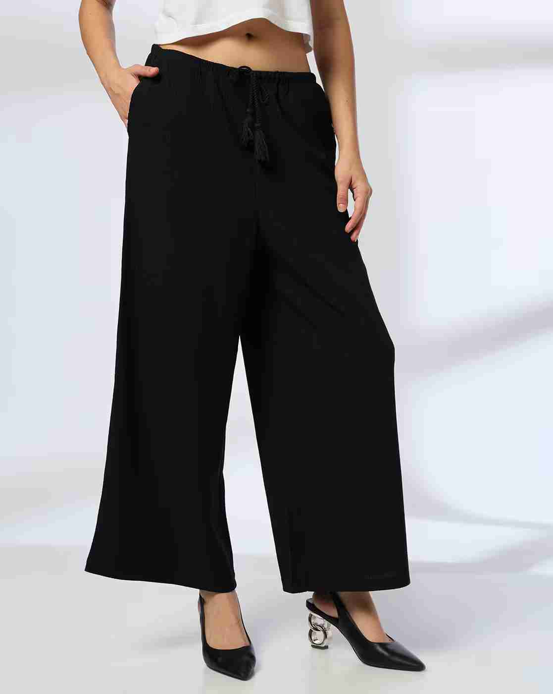 FIG | Women Relaxed Fit Wide-Leg Flat-Front Trousers|0