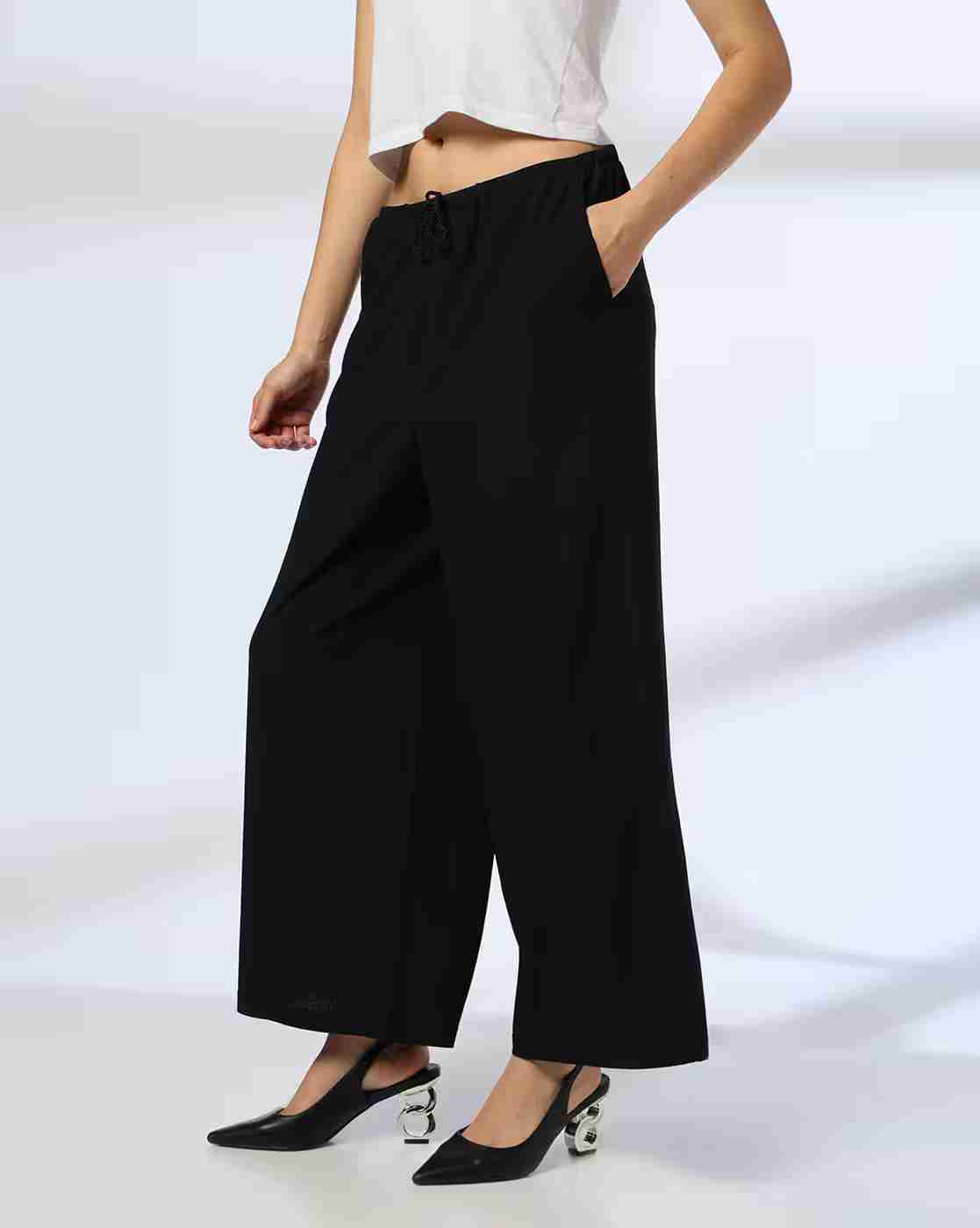 FIG | Women Relaxed Fit Wide-Leg Flat-Front Trousers|1