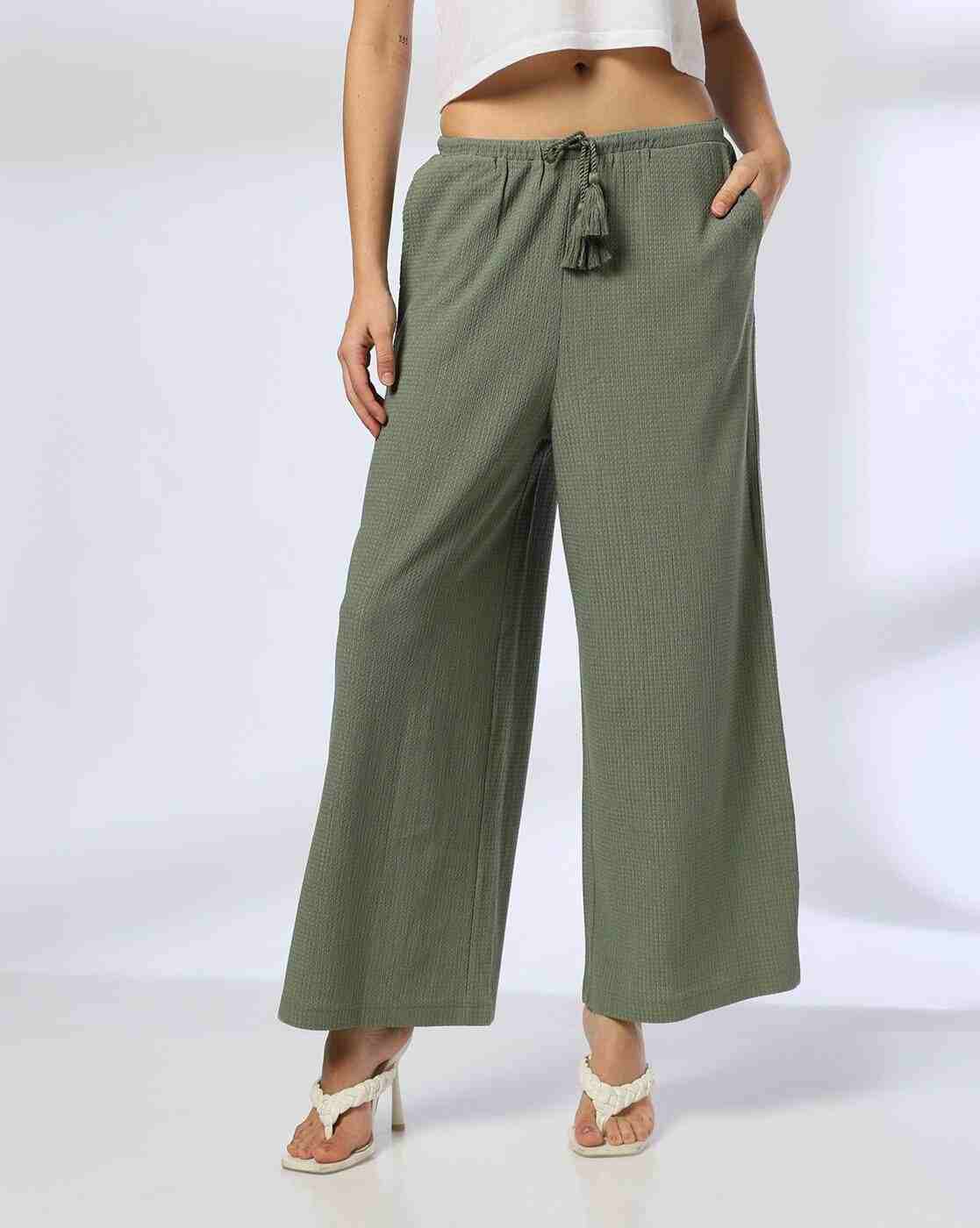 FIG | Women Relaxed Fit Wide-Leg Flat-Front Trousers|0