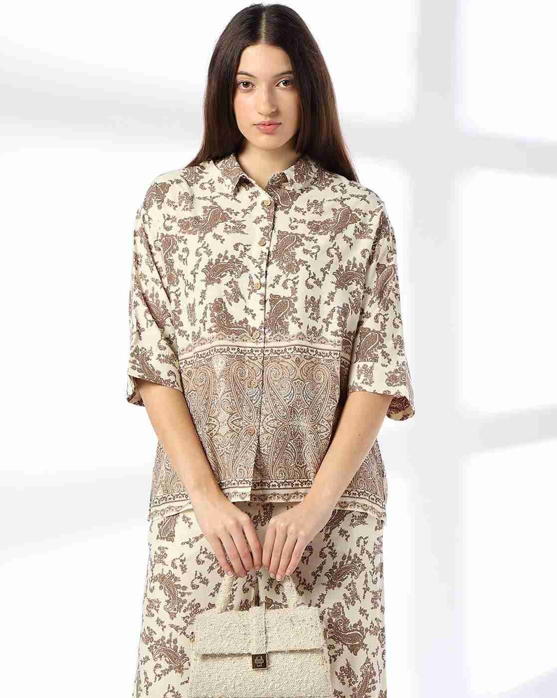 FIG | Women Paisley Print Relaxed Fit Shirt|0