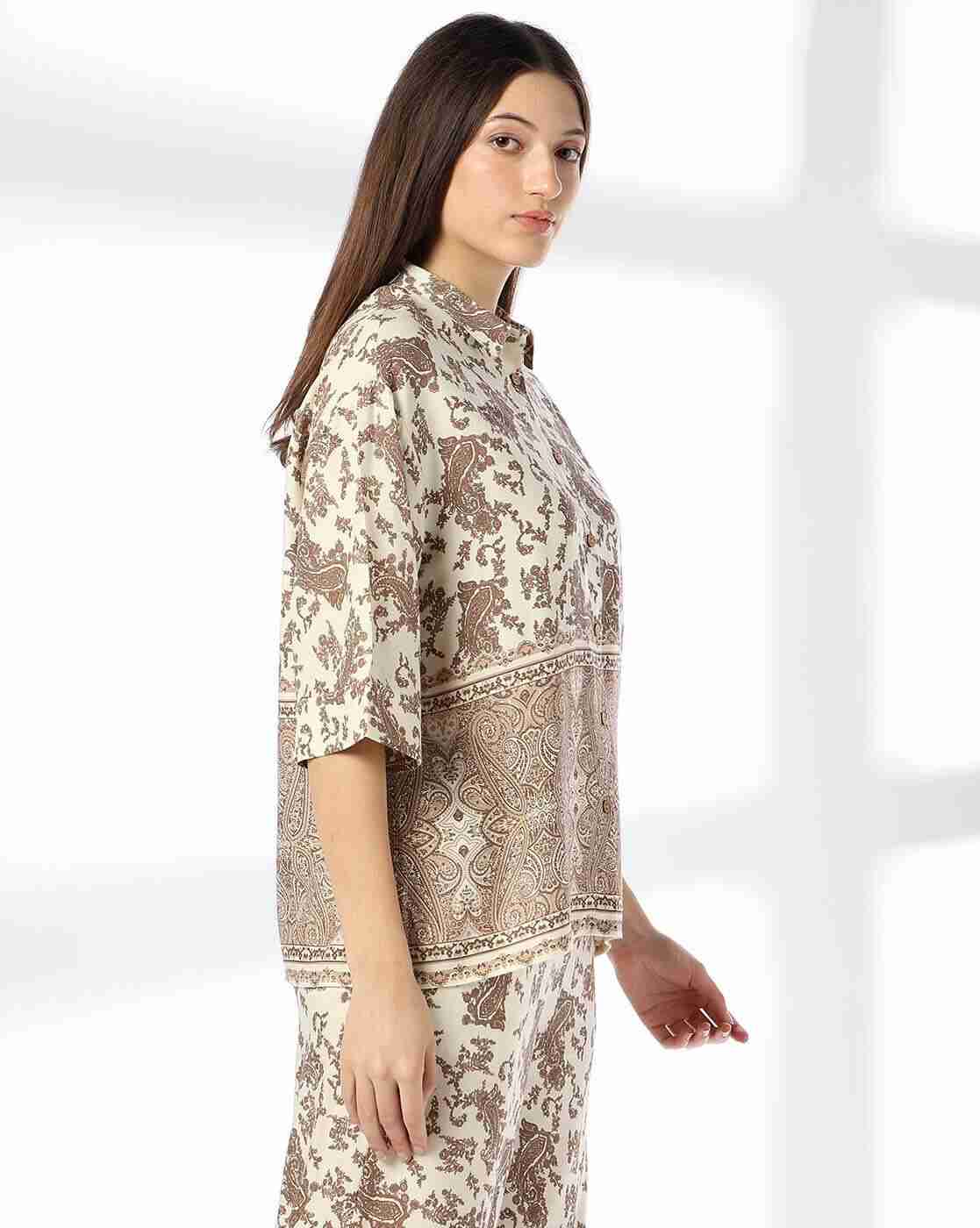 FIG | Women Paisley Print Relaxed Fit Shirt|1