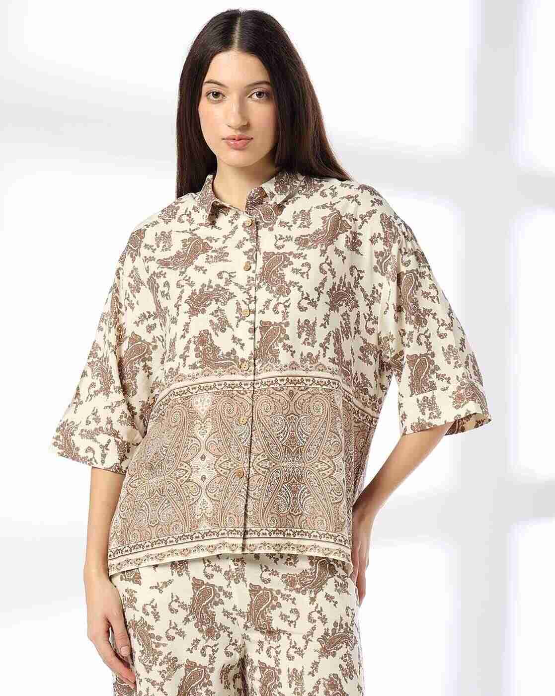 FIG | Women Paisley Print Relaxed Fit Shirt|3