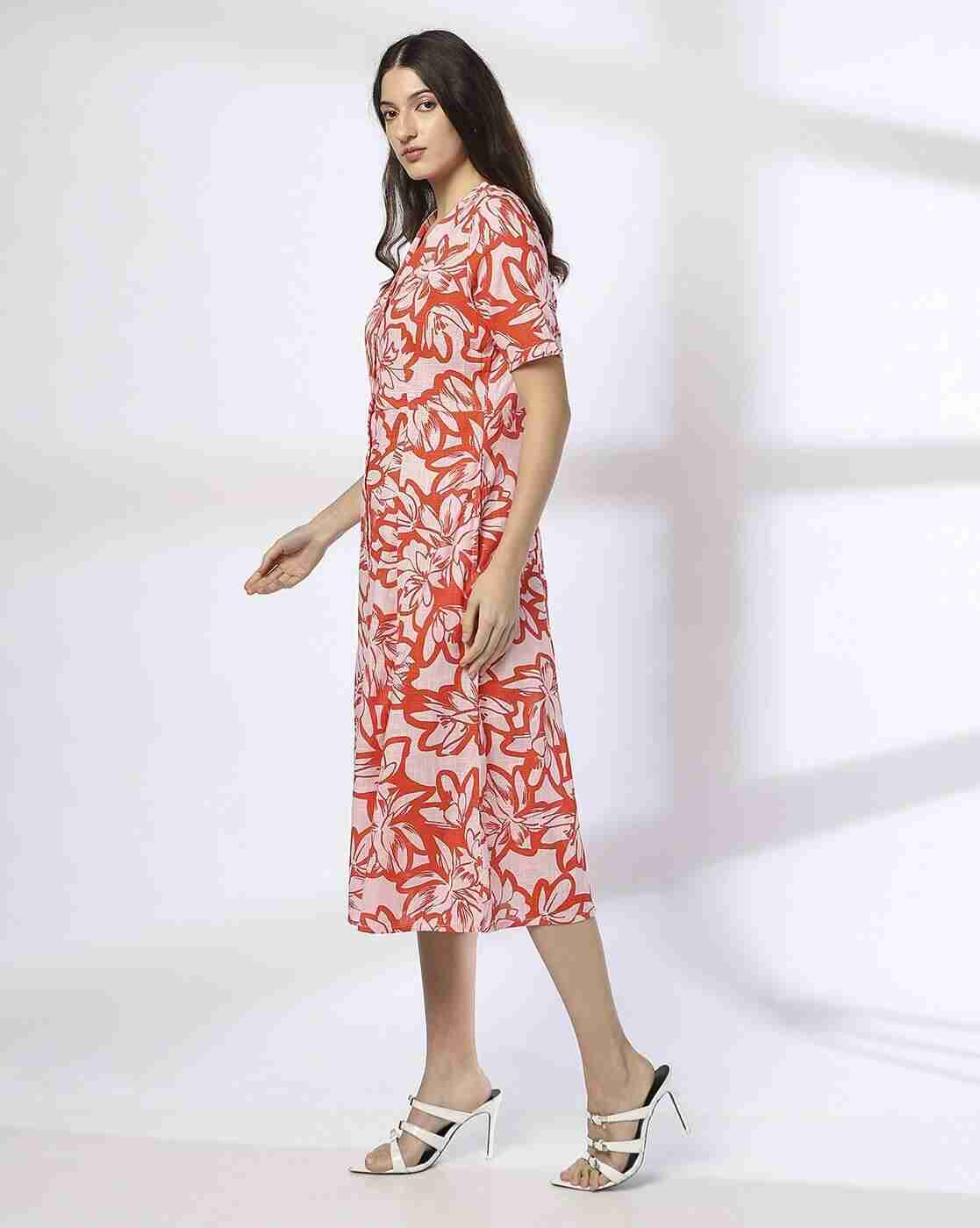 FIG | Women Floral Print A-Line Dress|1