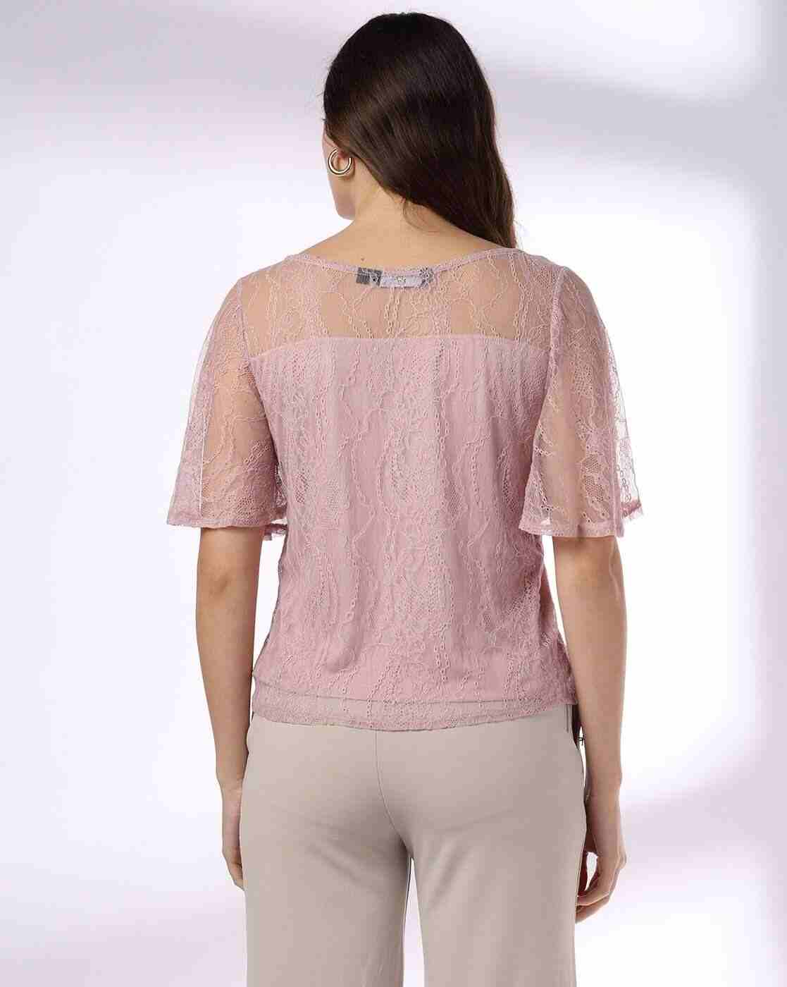 FIG | Women Lace Top with Butterfly Sleeves|2