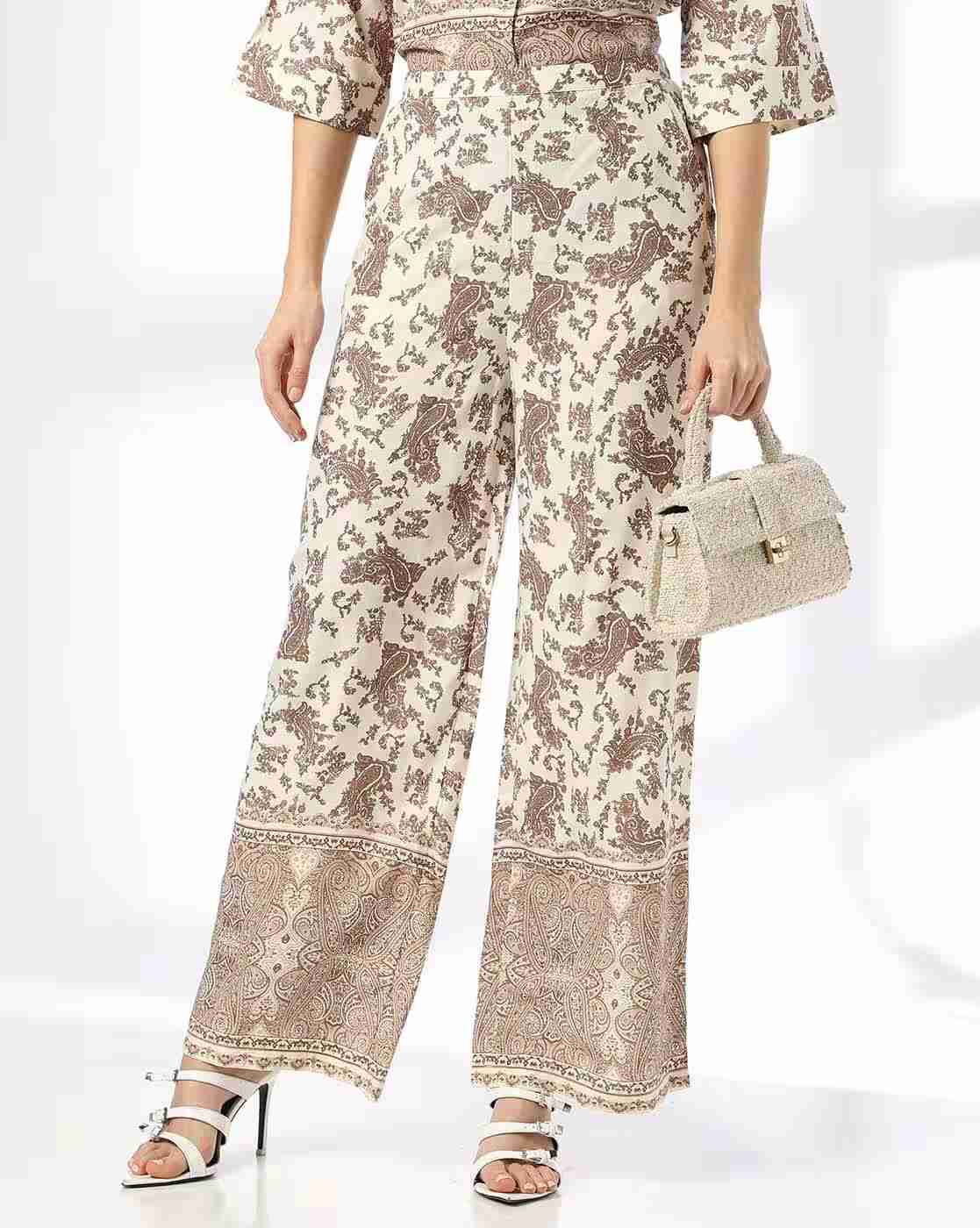 FIG | Women Paisley Print Relaxed Fit Pants|0