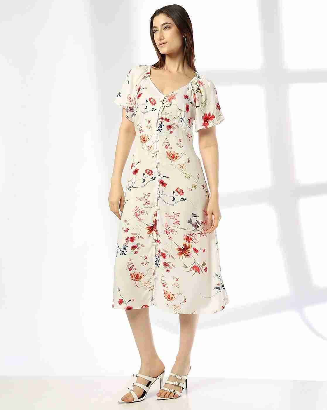 FIG | Women Floral Print Fit & Flare Dress|0