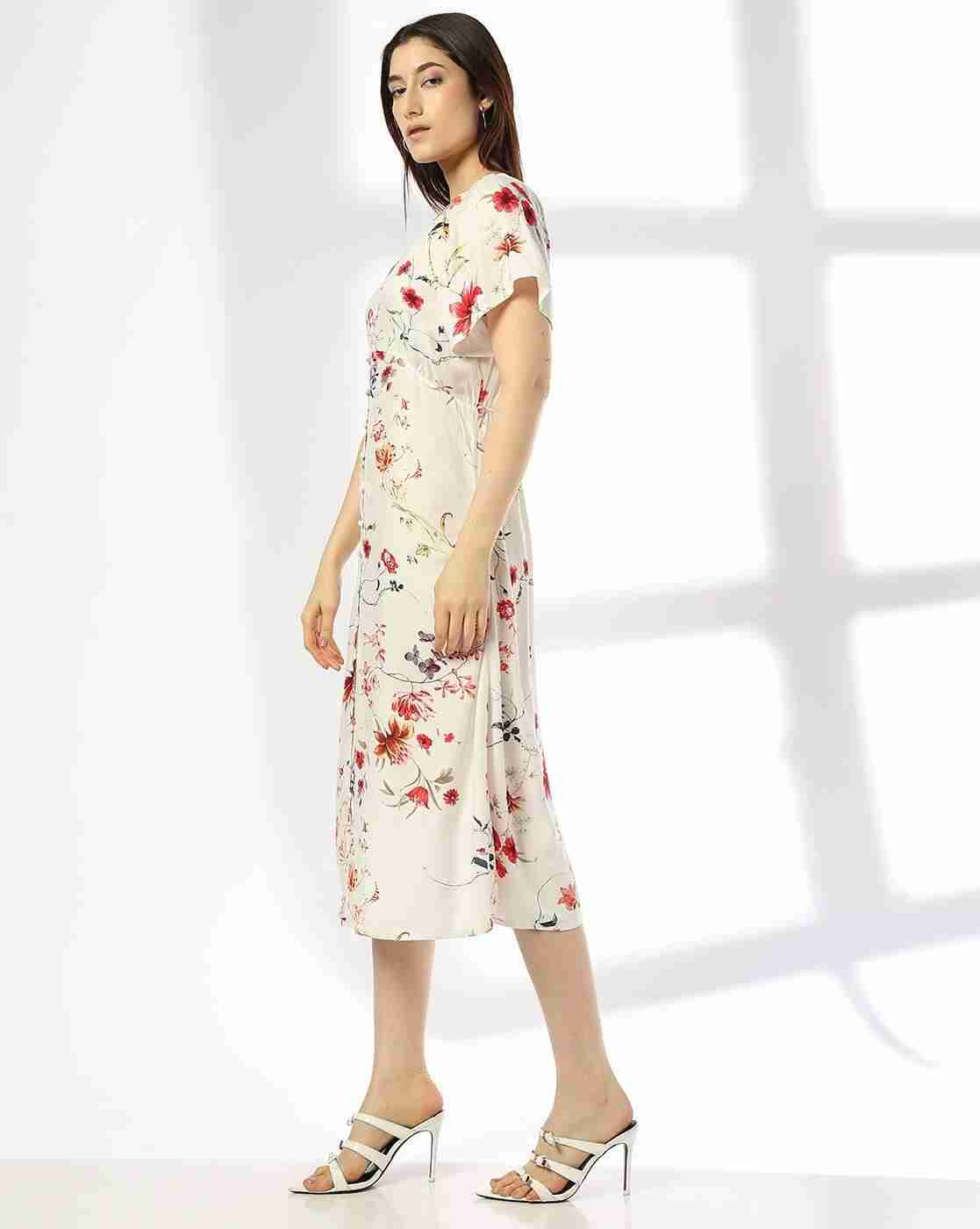 FIG | Women Floral Print Fit & Flare Dress|1